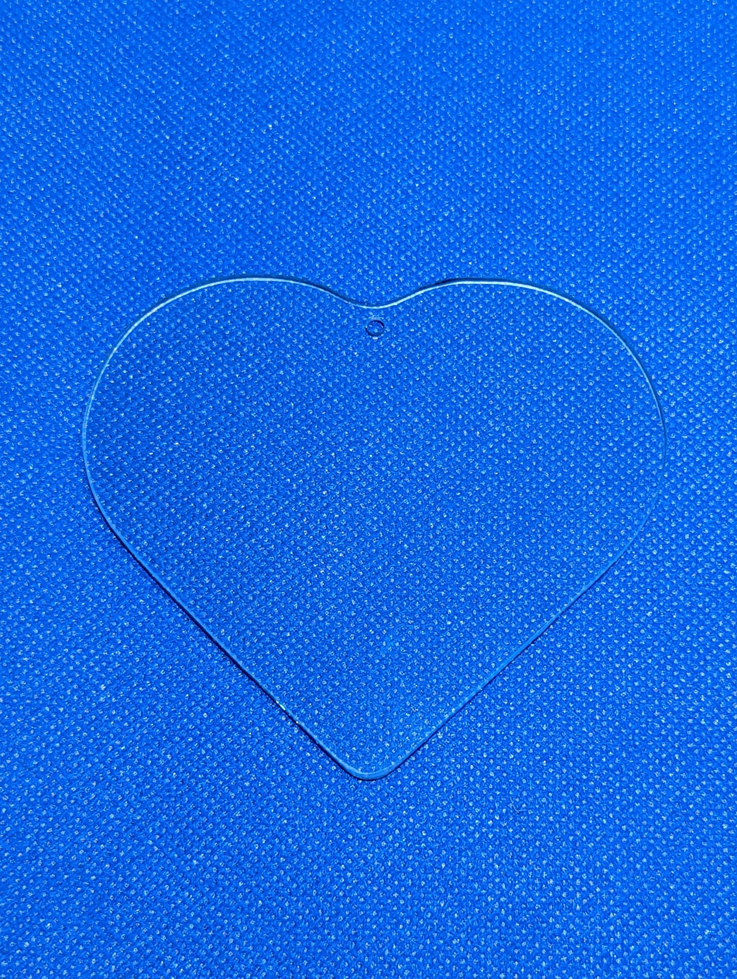 Blank Glass Heart with hole for hanging