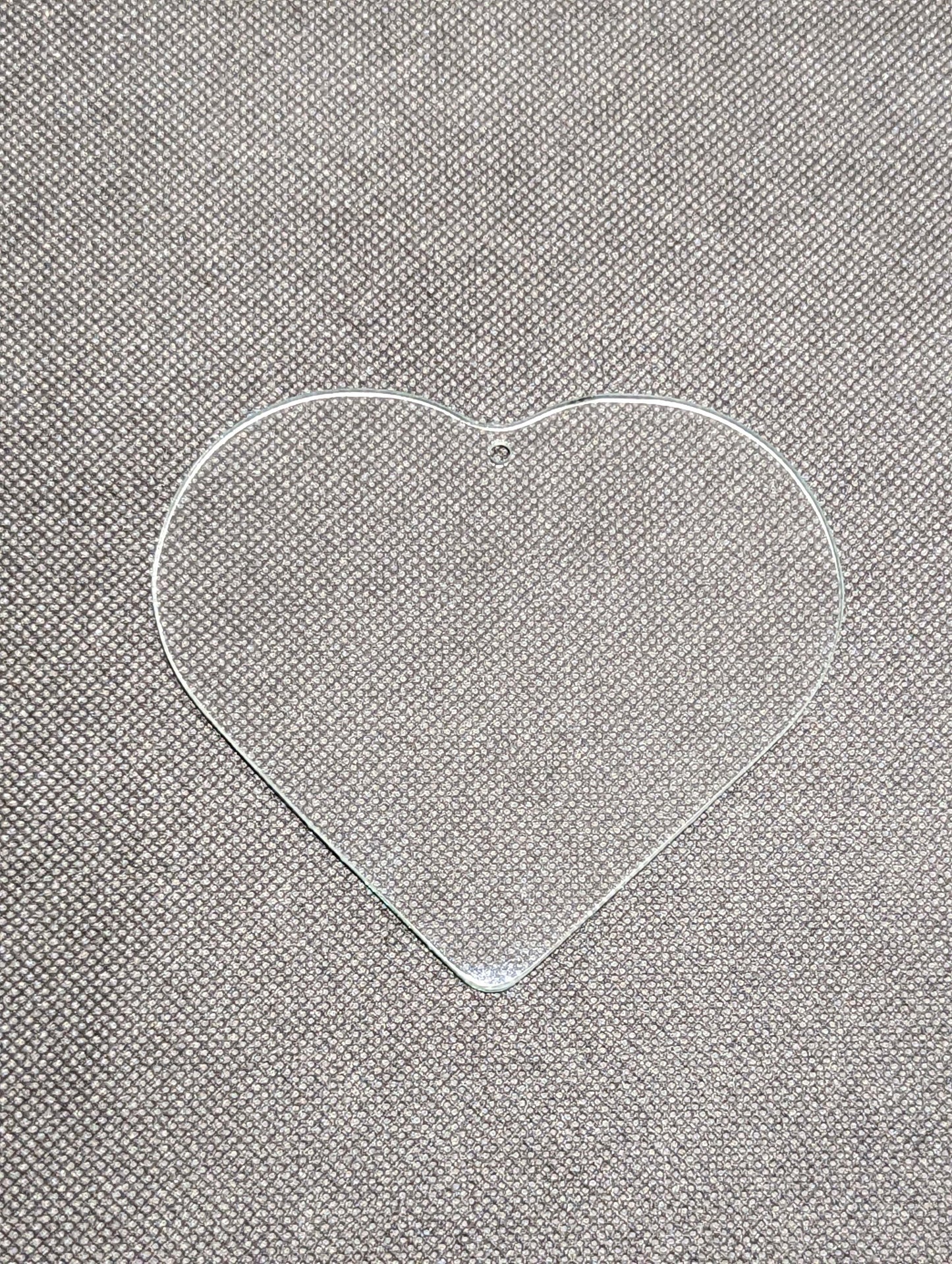 Blank Glass Heart with hole for hanging