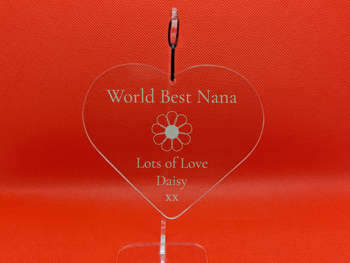 Personalised Hanging Glass Circle or Heart for her
