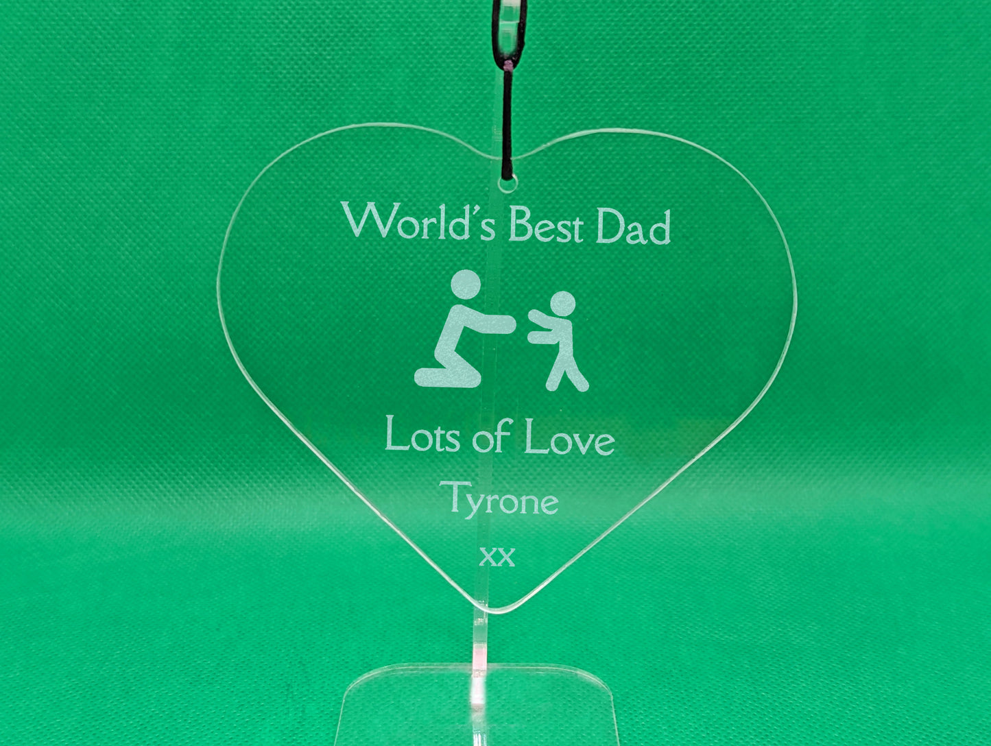 Personalised Hanging Glass Circle or Heart for Him