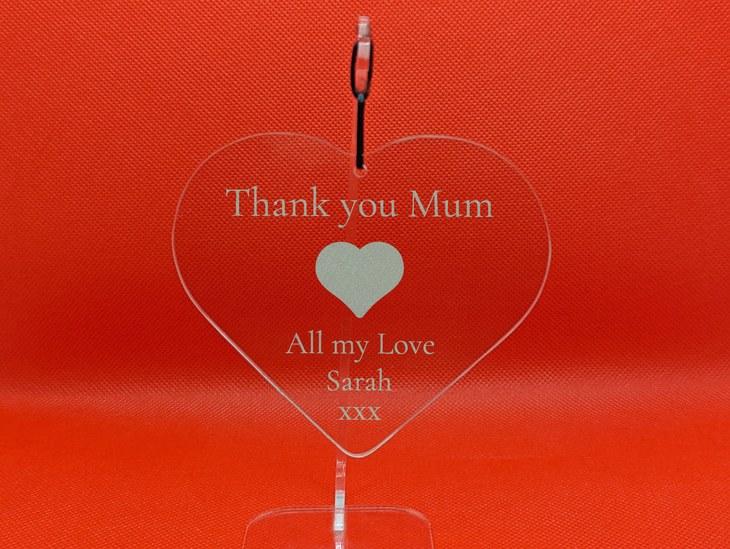 Personalised Hanging Glass Circle or Heart for her