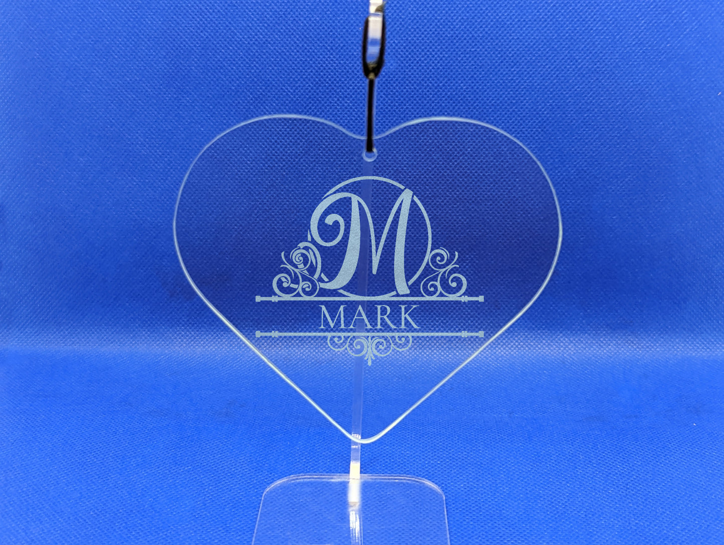 Personalised Name and Letter Hanging Glass Circle or Heart
