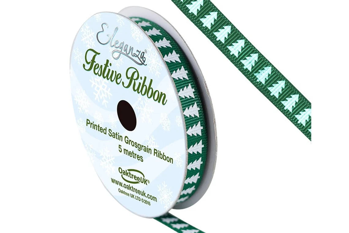 Green Christmas Tree Ribbon 5m x 10mm