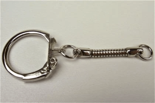 Nickel Plated Key Ring and Chain with Open/Close Clasp