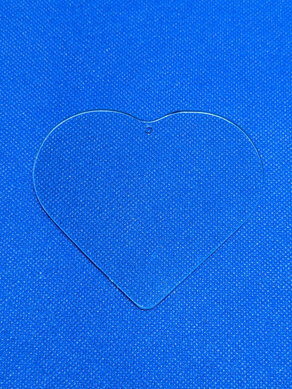 Blank Glass Heart with hole for hanging