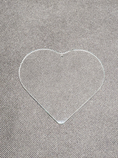 Blank Glass Heart with hole for hanging