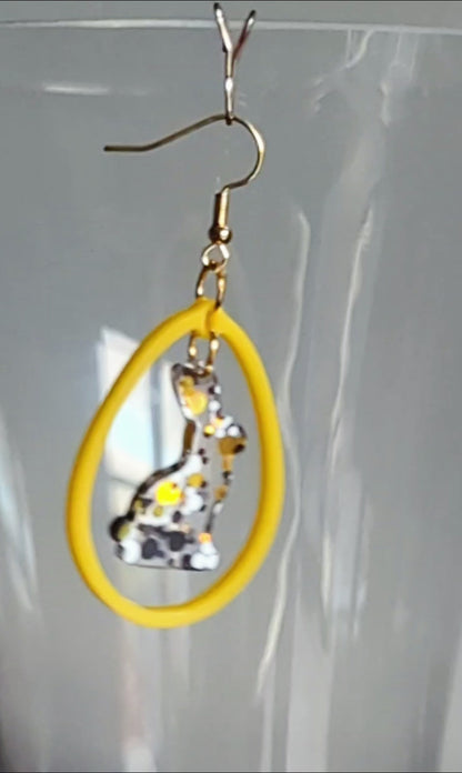 Easter Bunny in Egg Earrings