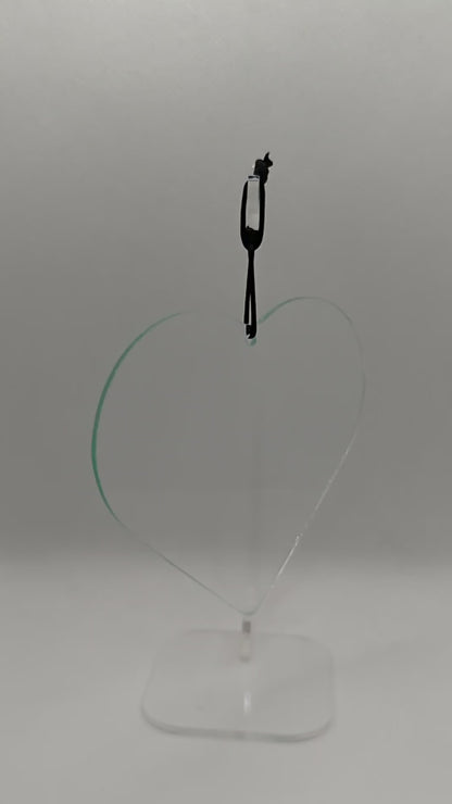 Blank Glass Heart with hole for hanging